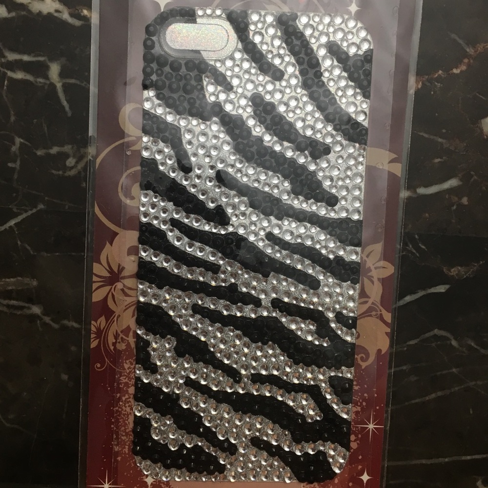 Zebra Print iPhone 5 Rhinestone Sticker Case 📲 - Picture 3 of 5